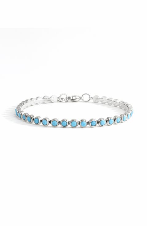 Turquoise Bezel Set Tennis Bracelet