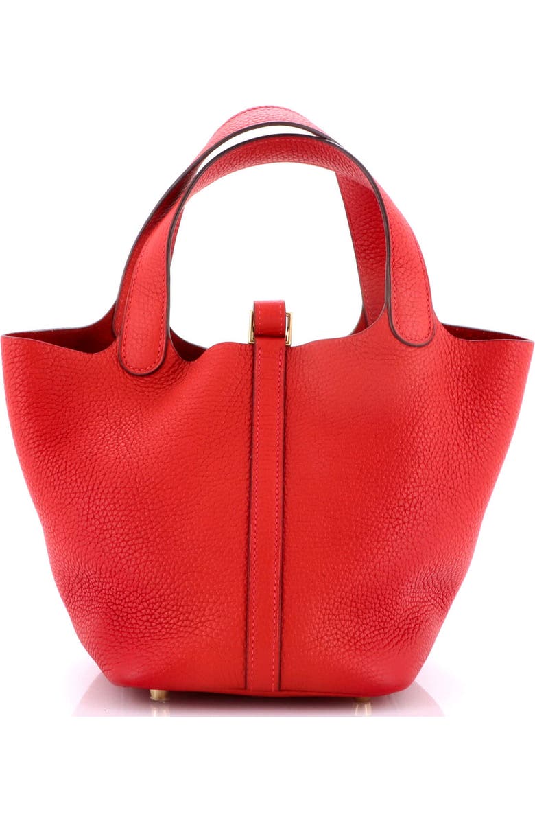 Pre-Owned Hermes Picotin Lock Bag Clemence PM, Alternate, color, Rouge Casaque