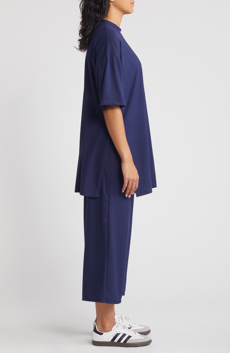 Dressed in Lala Lex Rib Oversize T-Shirt & High Waist Crop Pants, Alternate, color, 