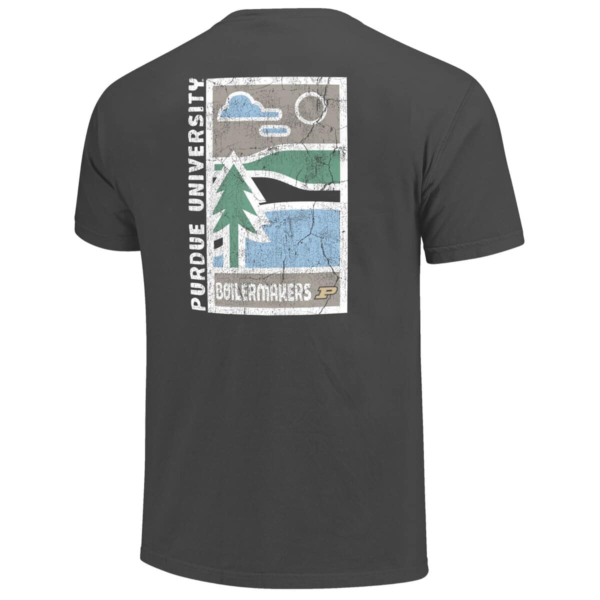 IMAGE ONE Men's Graphite Purdue Boilermakers Comfort Colors Minimal ...