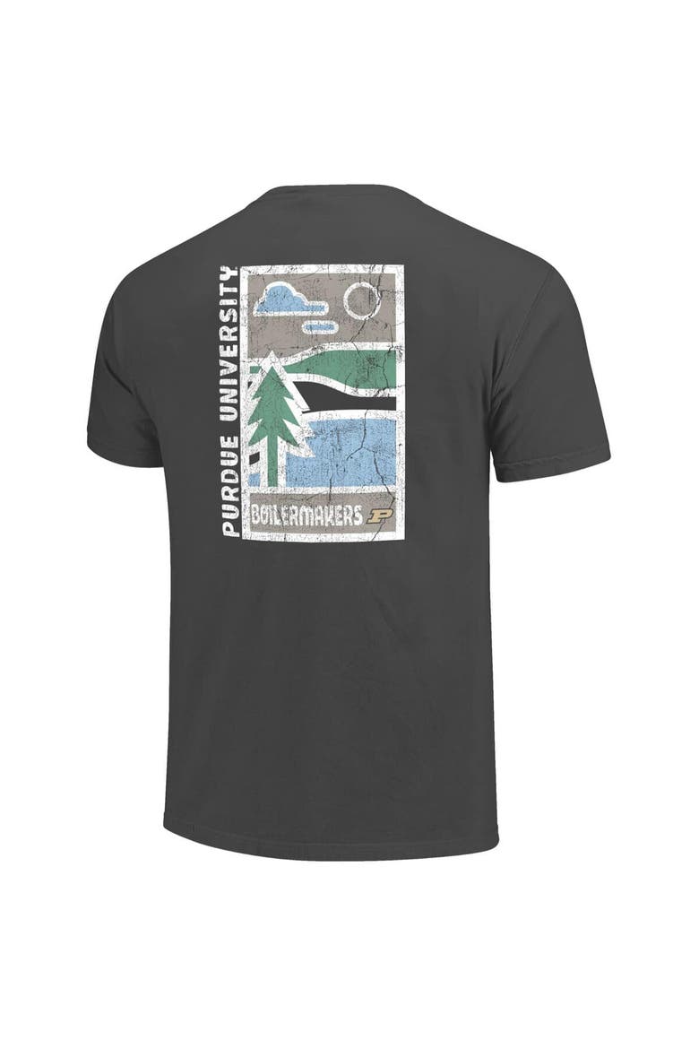 Men's  Graphite Purdue Boilermakers Comfort Colors Minimal Vista Distressed Graphics T-Shirt, Alternate, color, Graphite