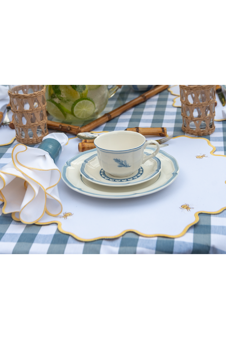 Honey Bee Impermeable Placemat, Alternate, color, White/Yellow
