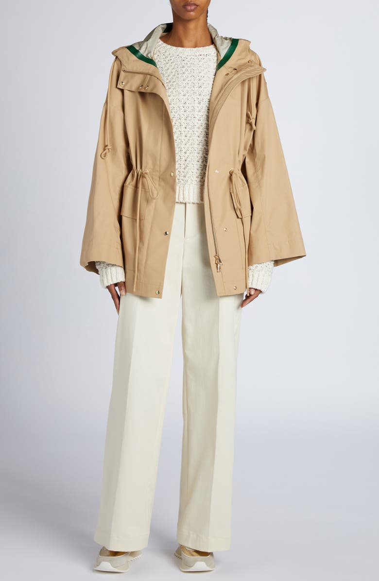 Moncler Gaillon Cotton Blend Parka, Alternate, color, Beige