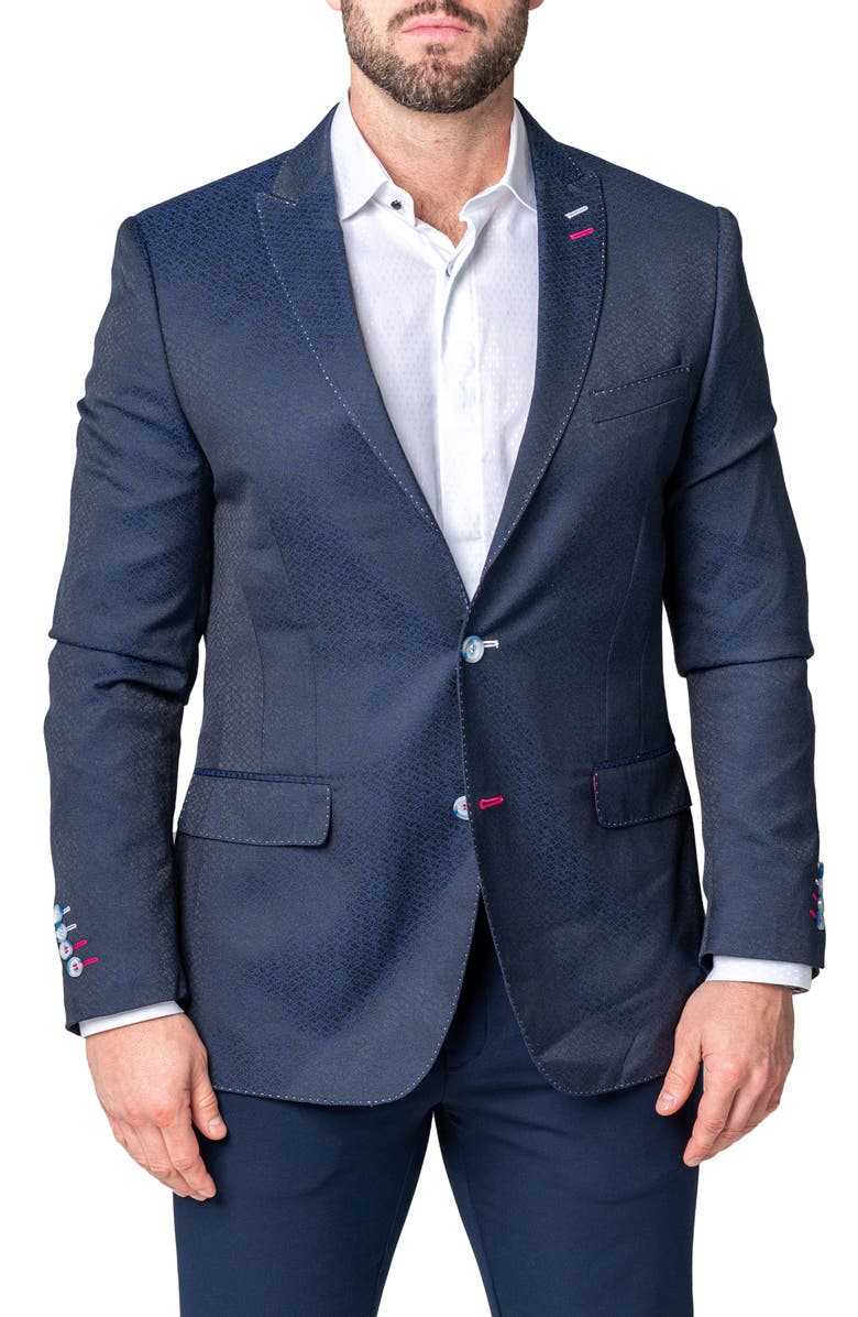 Maceoo Descartes Huli Blue Sport Coat, Main, color, Blue