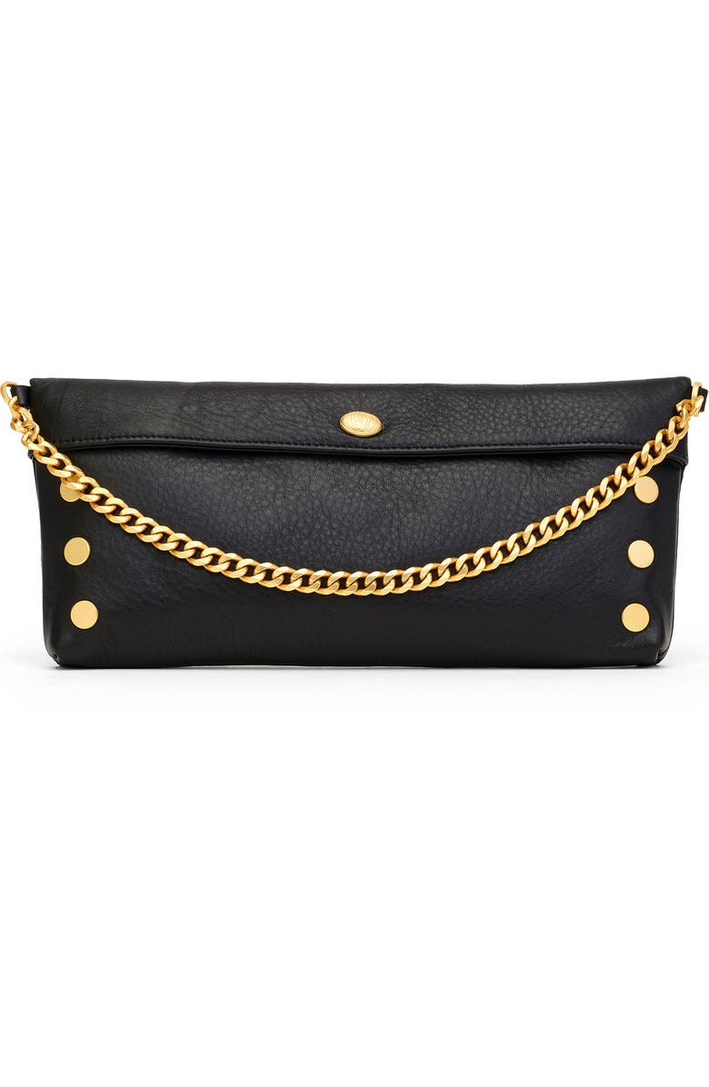 HAMMITT Invitation Clutch, Main, color, Black/ Brushed Gold