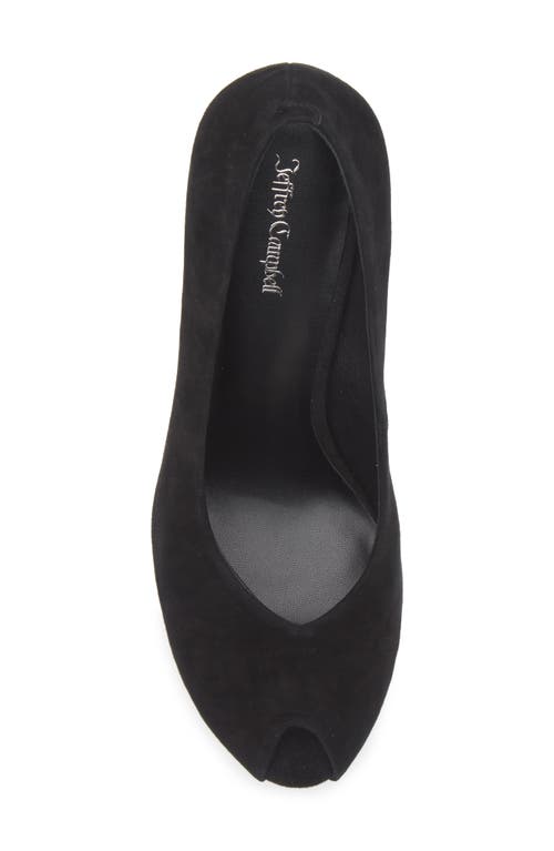 Jeffrey Campbell Sherille Peep Toe Pump In Black Suede