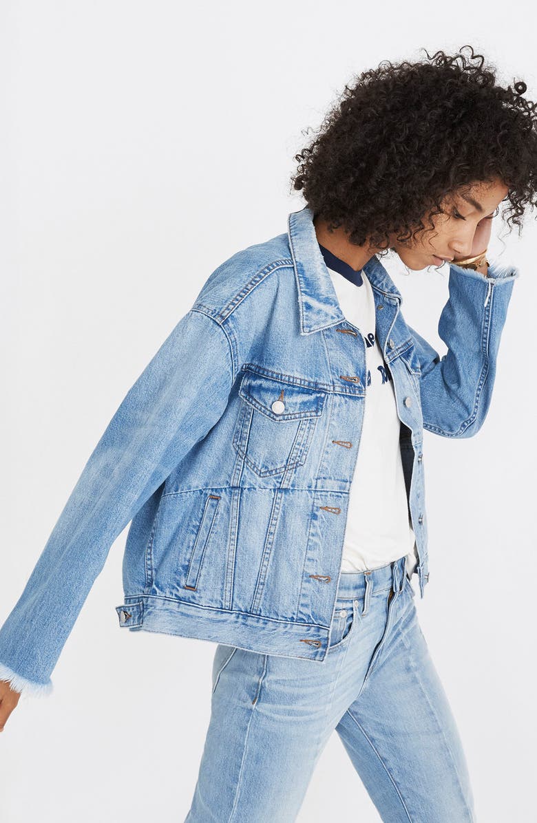 Madewell Reconstructed Jean Jacket, Alternate, color, 