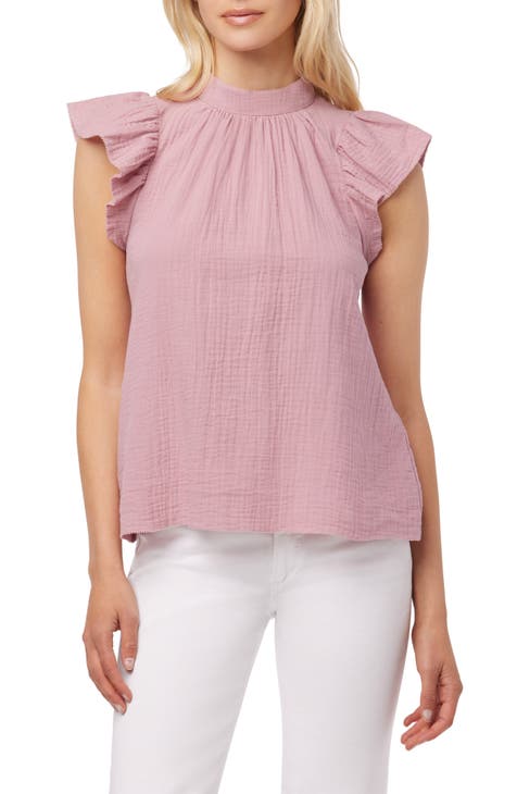 Cotton Gauze Flutter Sleeve Top