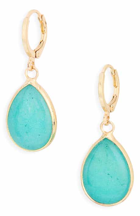 NORDSTROM RACK Semiprecious Stone Teardrop Earrings