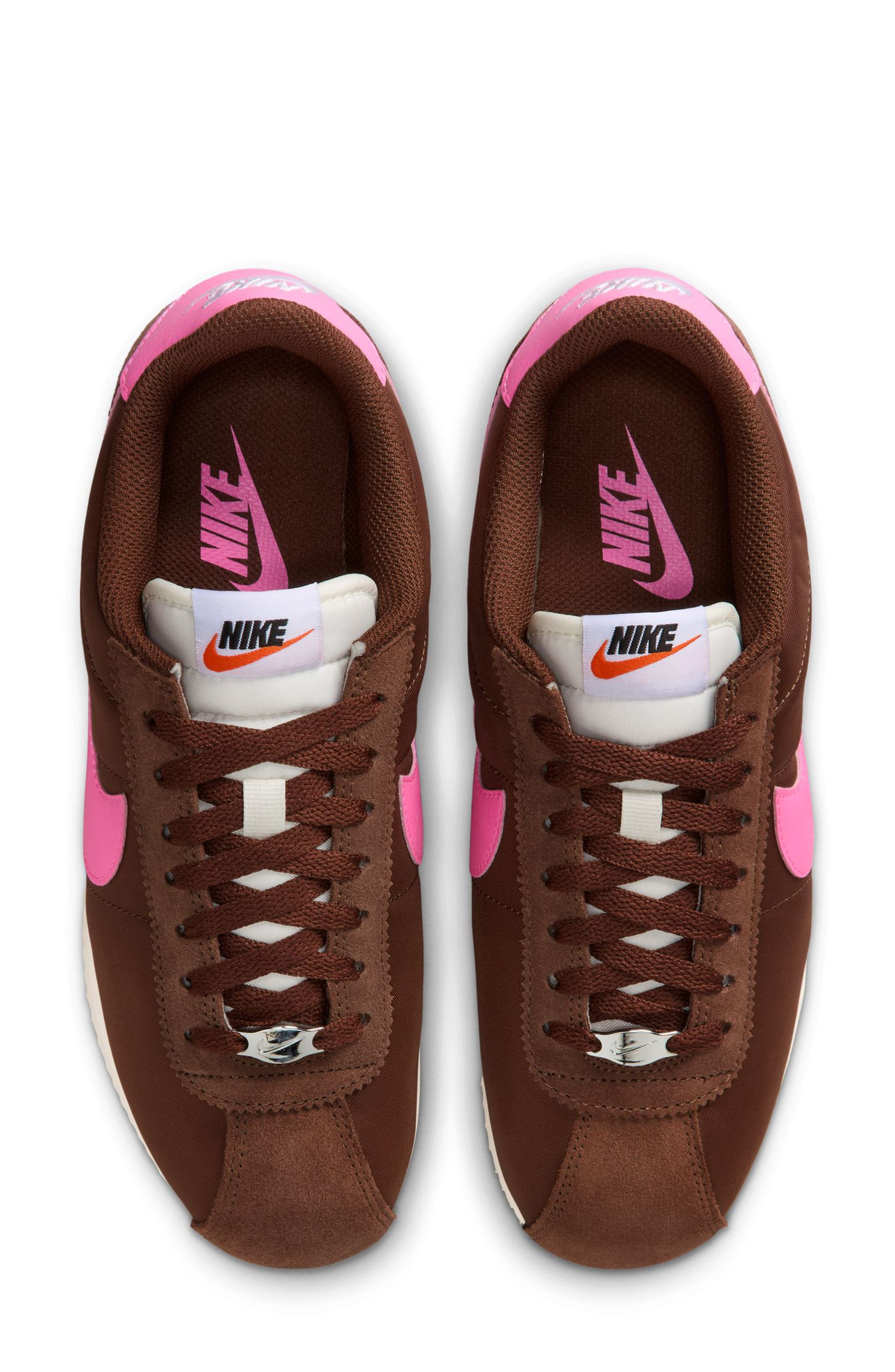 Nike Cortez TXT Sneaker, Alternate, color, Fauna Brown/ Pink/ Sail/ White