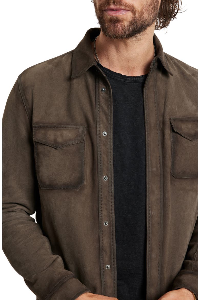 Izzy Suede Shirt Jacket, Alternate, color, EARTH BROWN