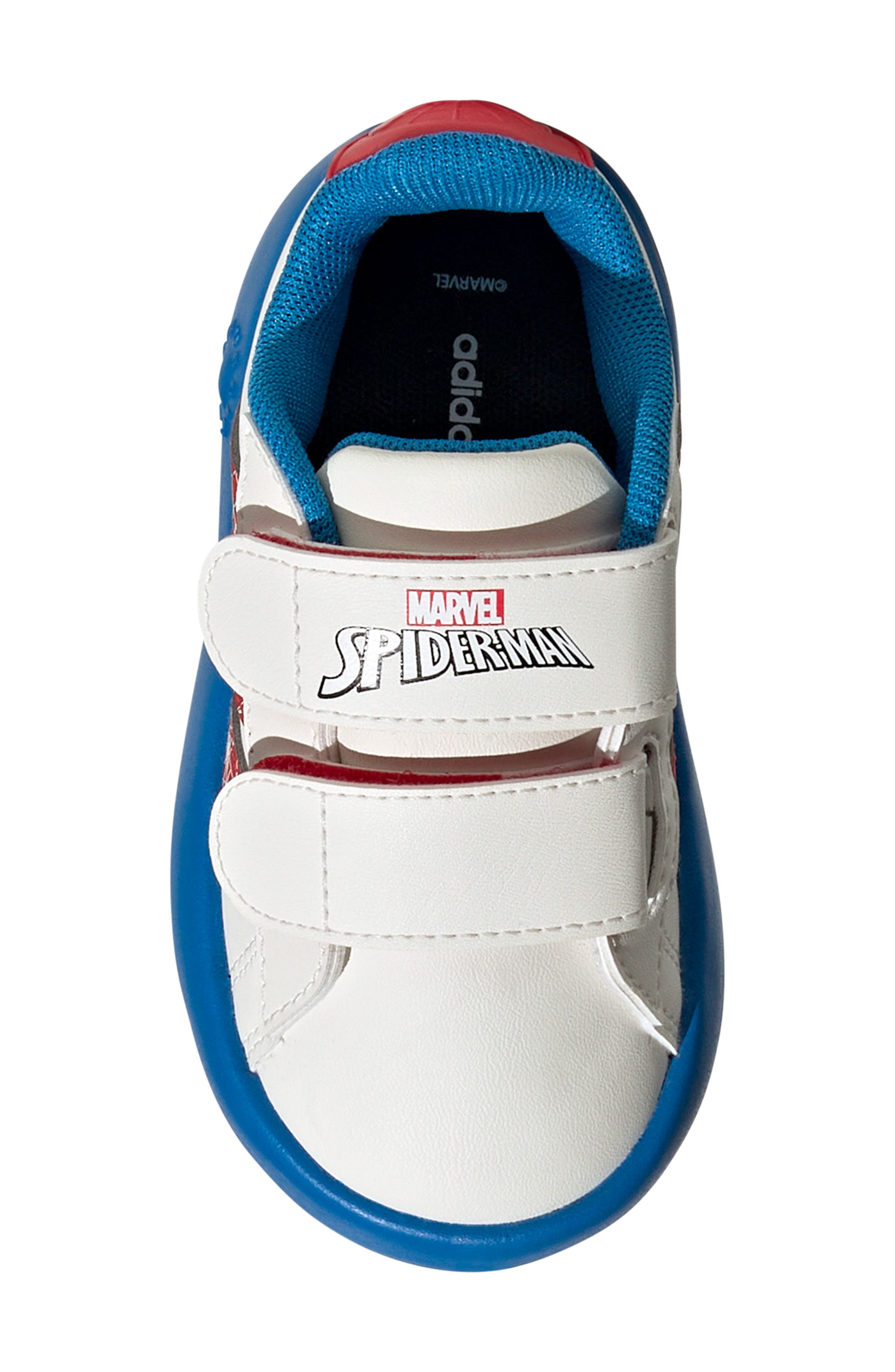 adidas x Marvel<sup>®</sup> Kids' Spider-Man Grand Court Sneaker, Alternate, color, Clowhi/Pur