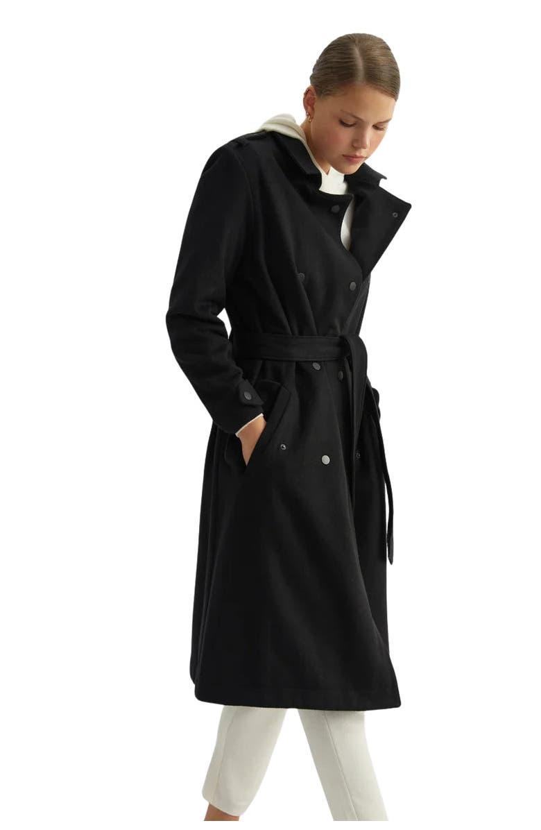 Labeca London Wool Mid Length Trench Coat, Main, color, 