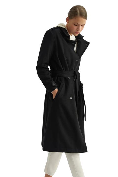 Wool Mid Length Trench Coat