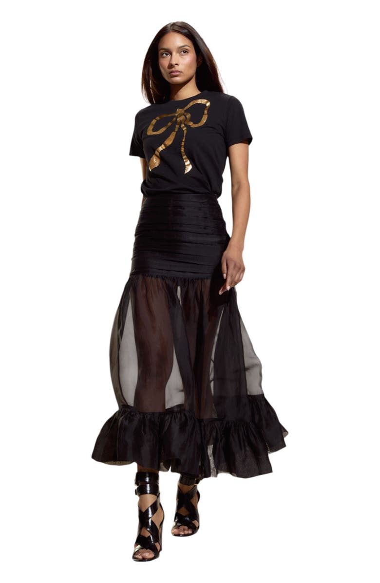 Cynthia Rowley Serafina Silk Skirt, Main, color, Black