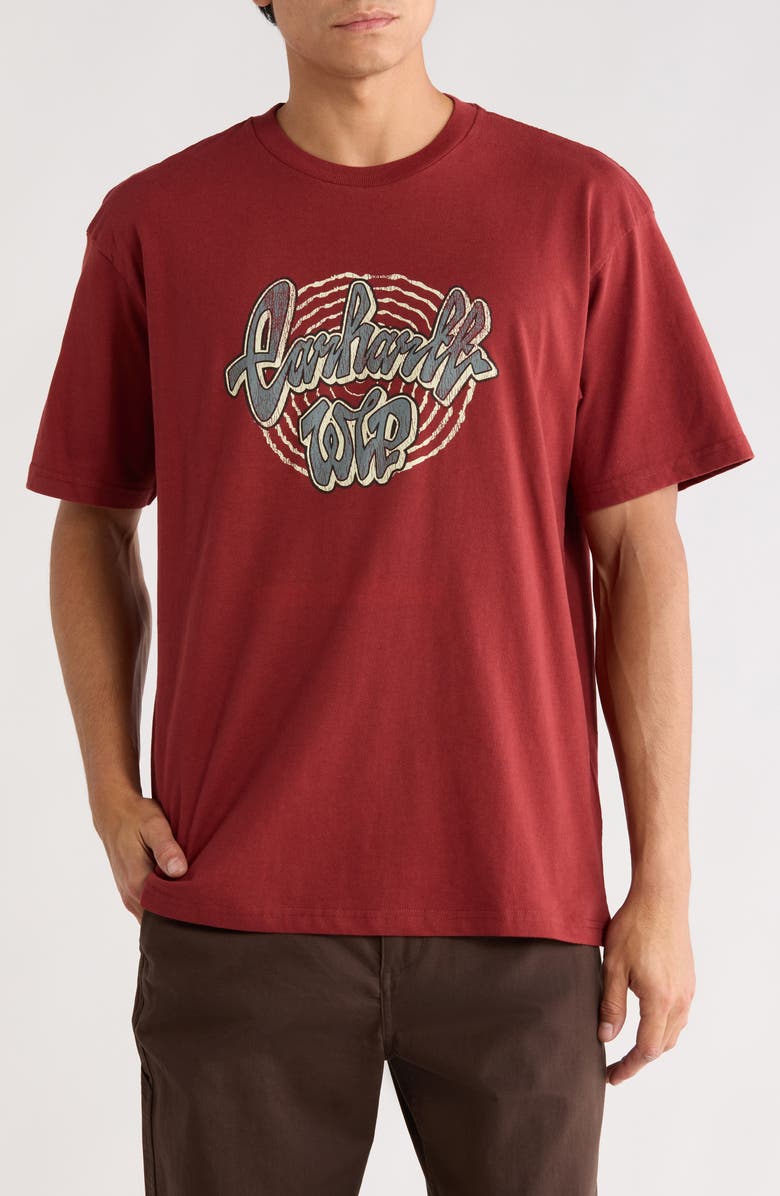 Carhartt Work In Progress Chedda Short Sleeve Graphic T-Shirt, Main, color, Dark Brick Heavy Stone Wash