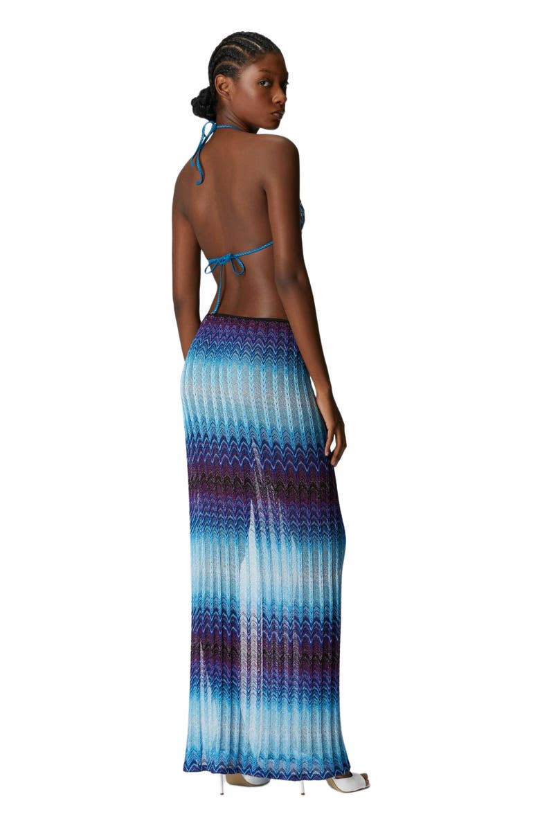 Missoni Long Skirt With Side Slit, Alternate, color, Blue