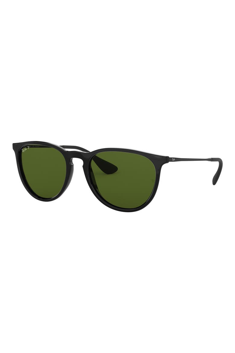 Erika 54mm Polarized Pilot Sunglasses, Alternate, color, BLACK GREEN