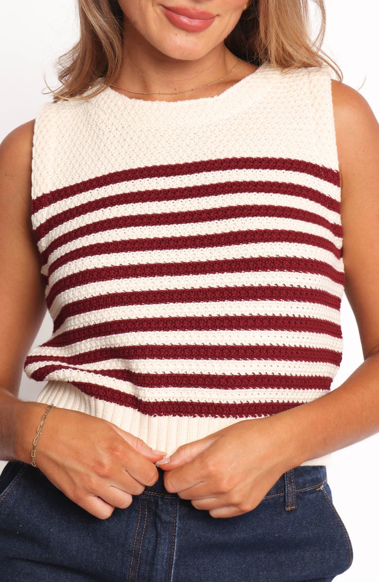Petal & Pup Wensie Stripe Sweater Vest, Alternate, color, Brown Stripe