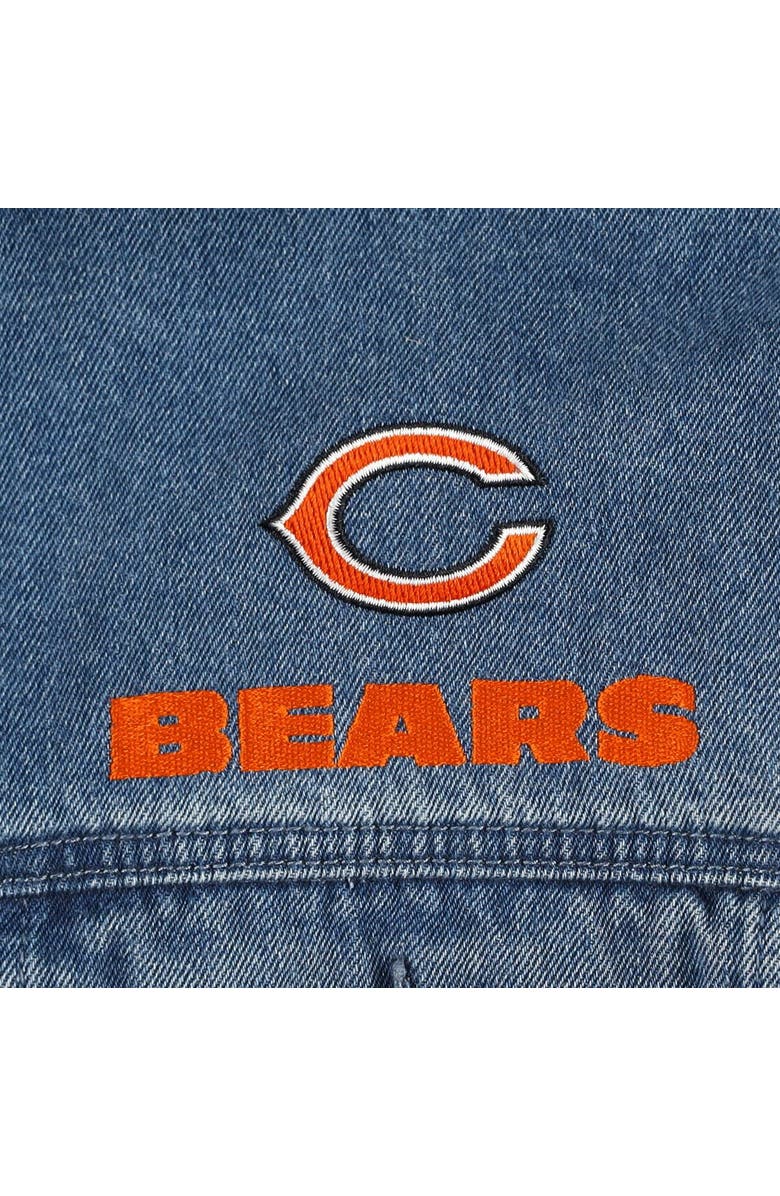 THE WILD COLLECTIVE Men's The Wild Collective Chicago Bears Hooded Full-Button Denim Jacket, Alternate, color, 
