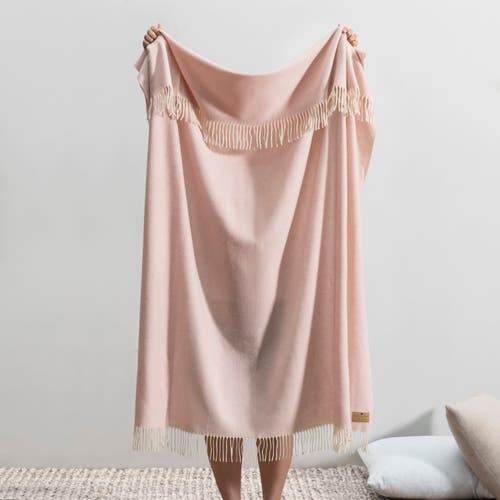 Lands Downunder Herringbone Cashmere Throw In Pink