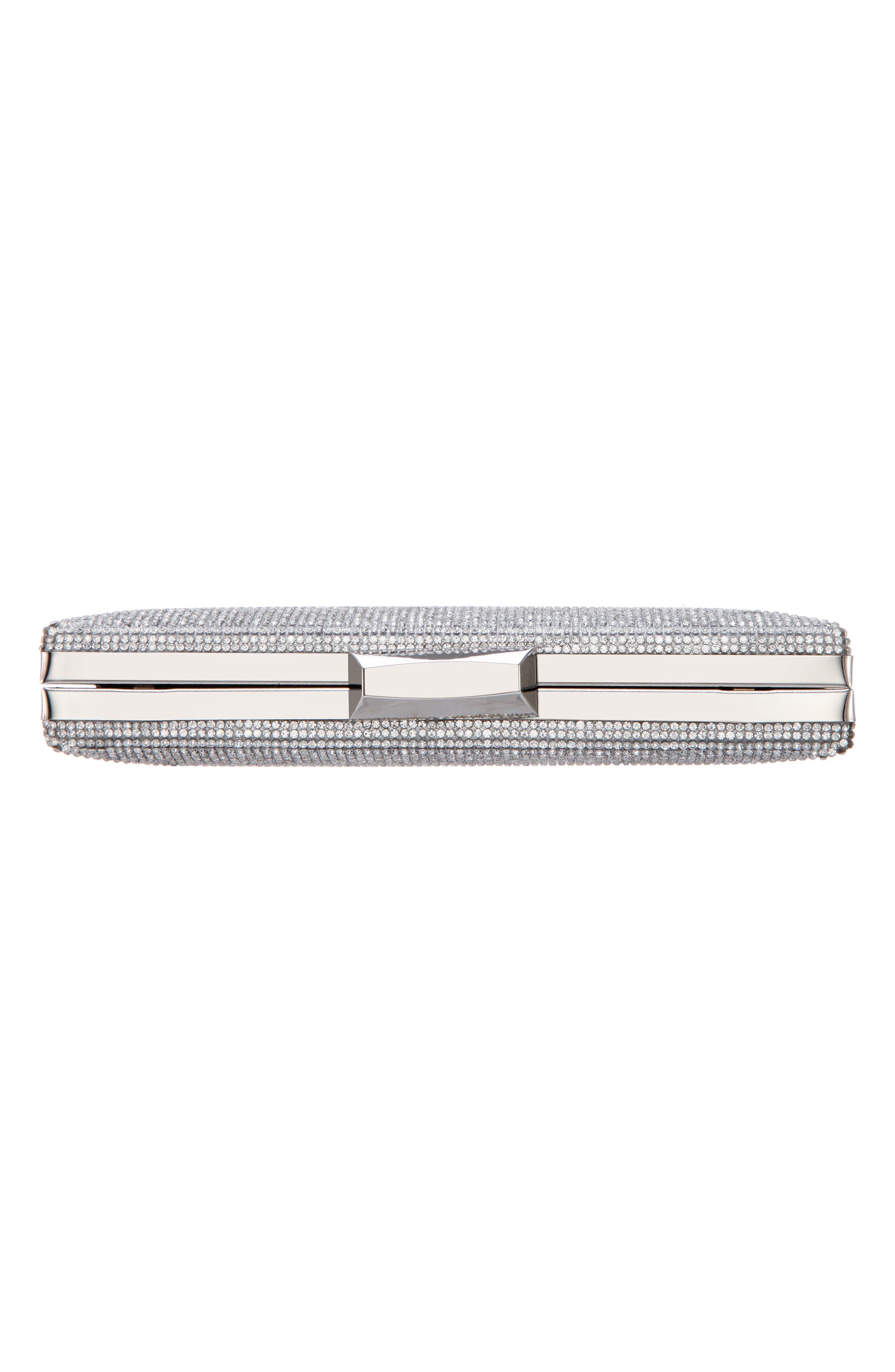 Nina Desyre Crystal Minaudière, Alternate, color, Silver