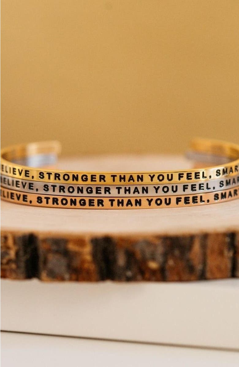 Mantra Braver, Stronger, Smarter bracelet, Alternate, color, Yellow Gold