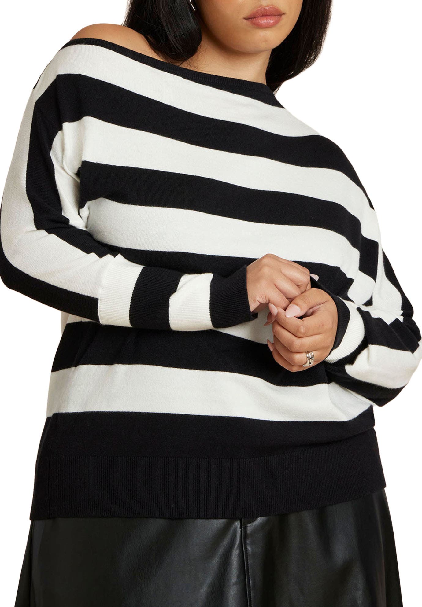 Asym Striped Sweater