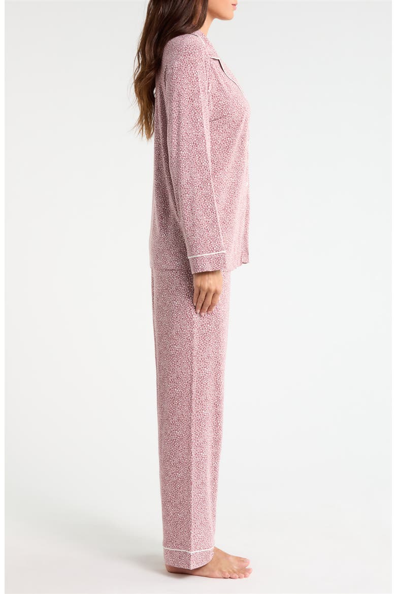 Gisele Printed Long Pajamas, Alternate, color, ANIMAL INSTINCT WOOD