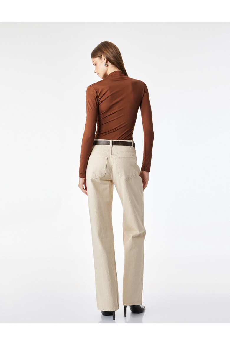 High Neck Bodysuit, Alternate, color, BROWN