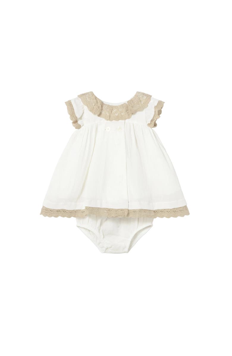 Mayoral Dress With Lace Trim, Main, color, White