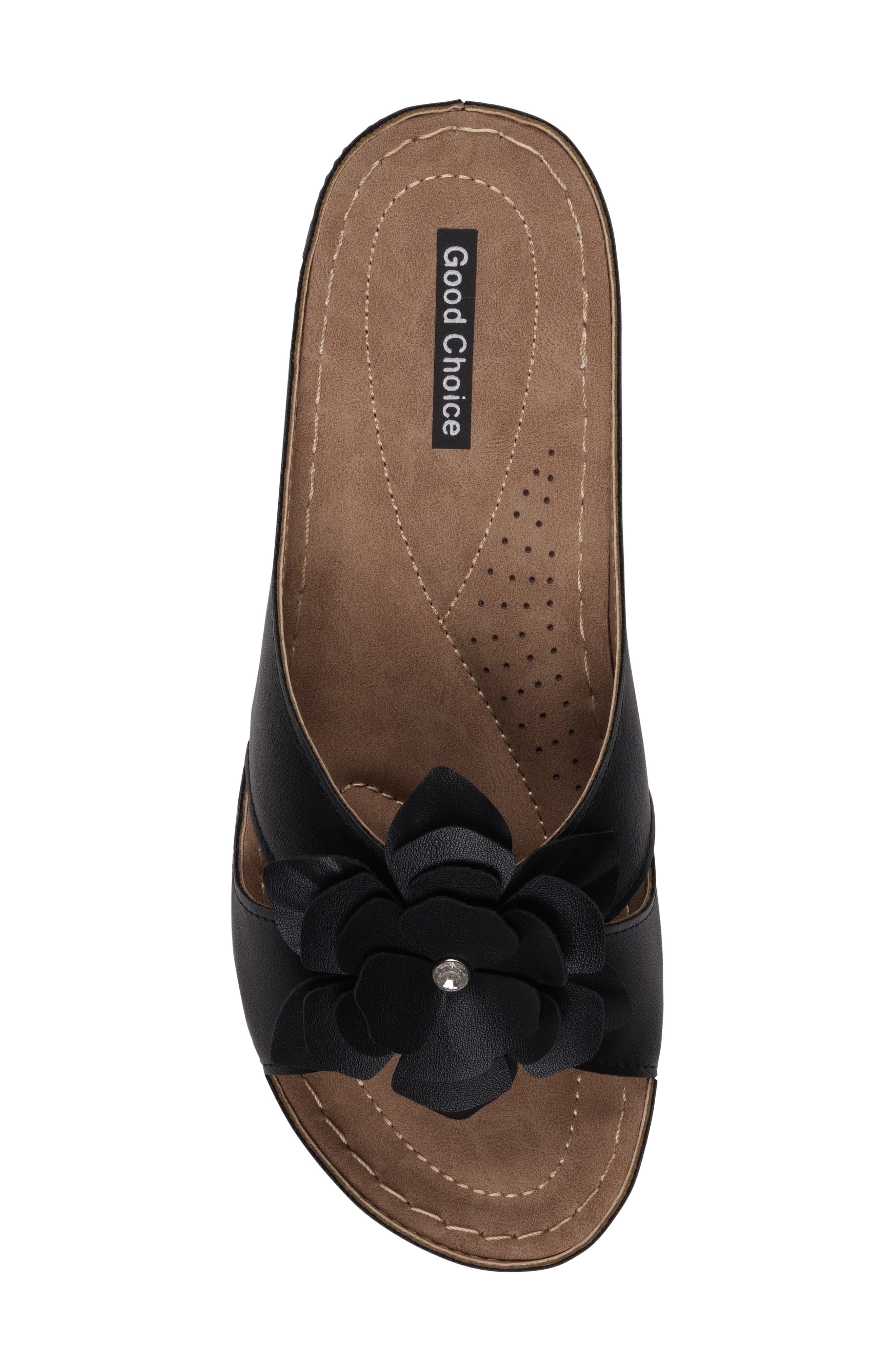 GC SHOES Joy Flower Sandal, Alternate, color, Black