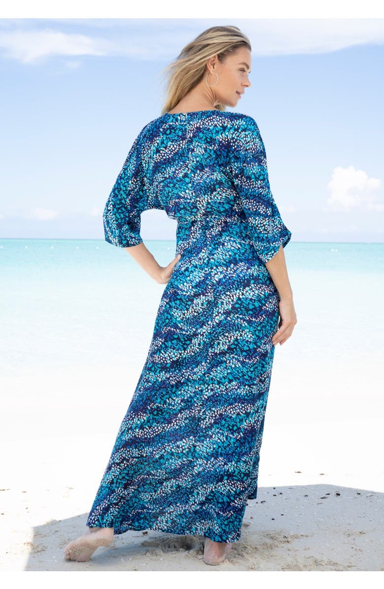 Swim 365 Faux-Wrap Swim Cover Up, Alternate, color, Multi Dot Animal