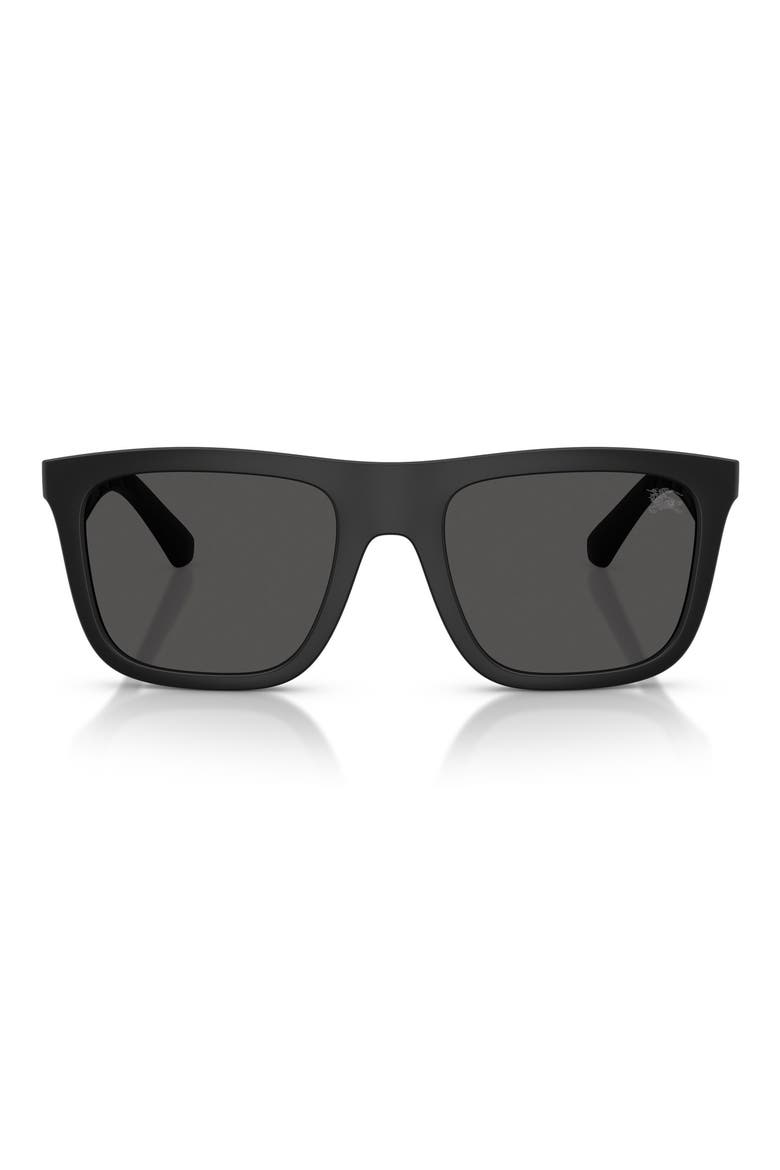 55mm Square Sunglasses, Main, color, MATTE BLACK/DARK GREY