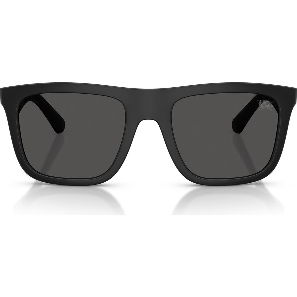 Burberry 55mm Square Sunglasses In Matte Black/dark Grey