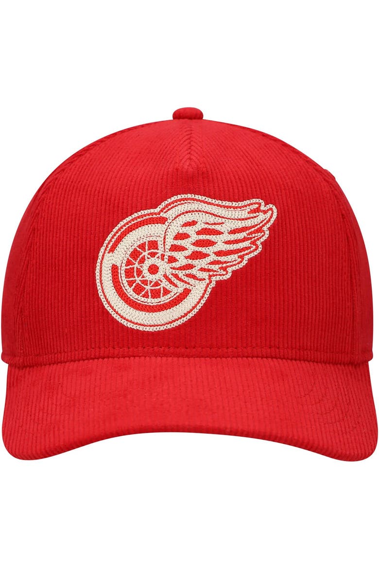 Men's American Needle Red Detroit Red Wings Corduroy Chain Stitch Adjustable Hat, Alternate, color, Red