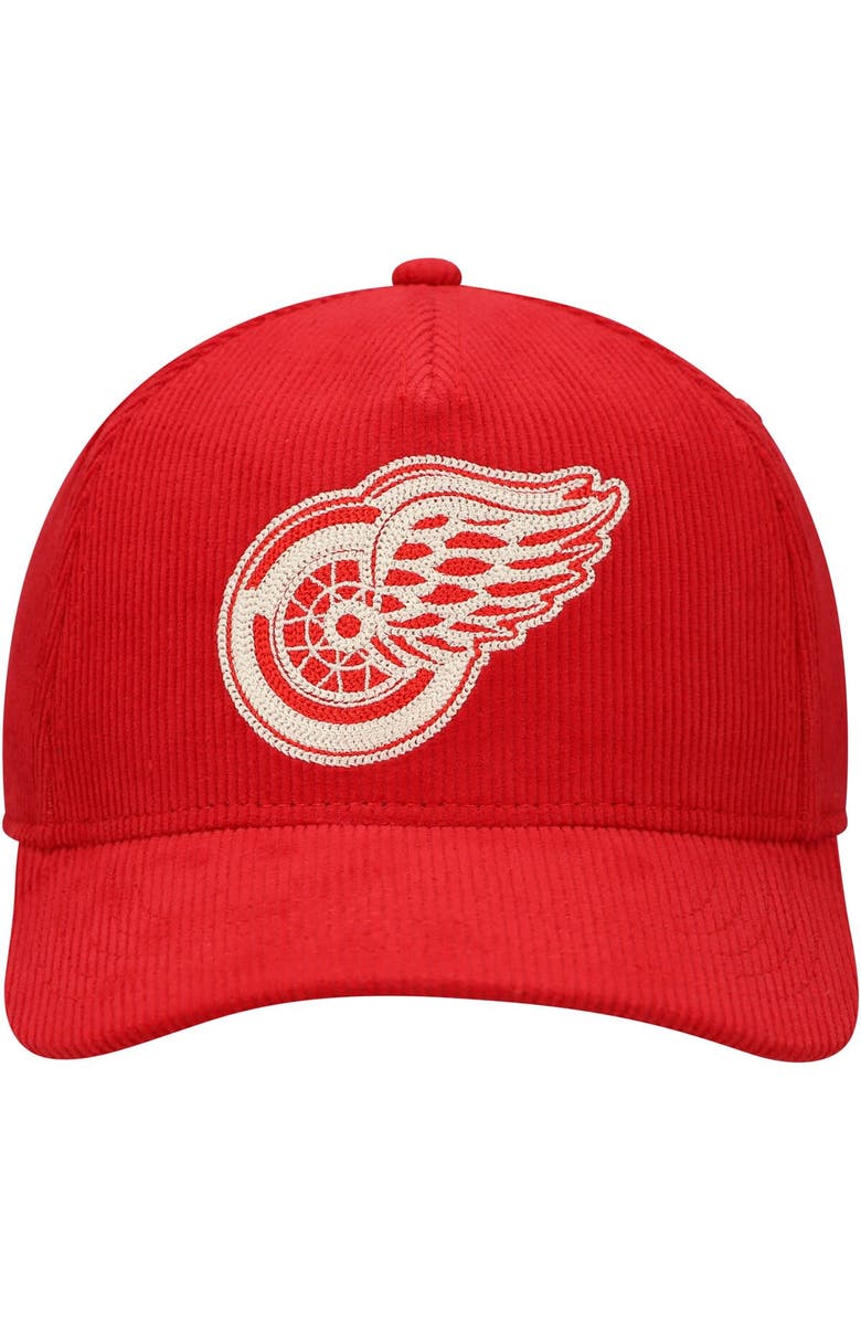 American Needle Men's American Needle Red Detroit Red Wings Corduroy Chain Stitch Adjustable Hat, Alternate, color, Red