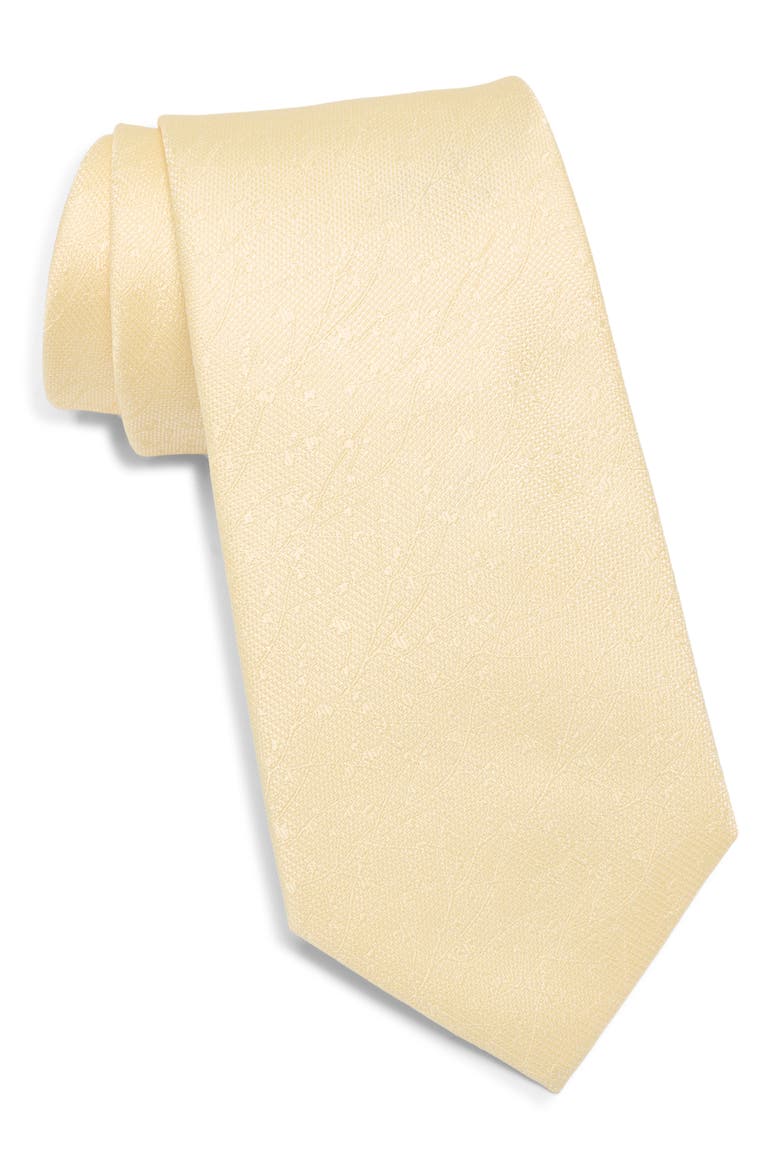 Gibson Floral Jacquard Tie, Main, color, YELLOW