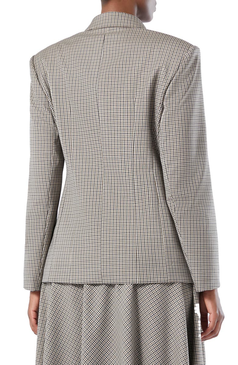 Marina Rinaldi Caliga Plaid Wool Blazer, Alternate, color, Camel