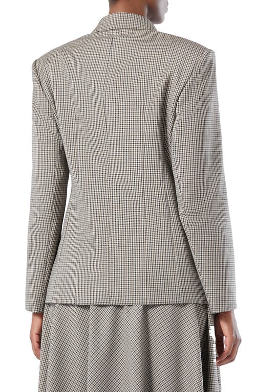 Marina Rinaldi Caliga Plaid Wool Blazer In Gray