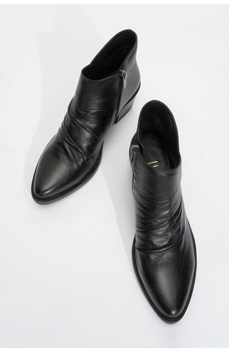 Forever & Always Shoes Rule Leather Chunky Boot, Alternate, color, Black Leather