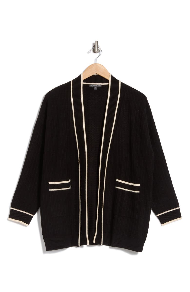 Adrianna Papell Tipped Cardigan, Alternate, color, 