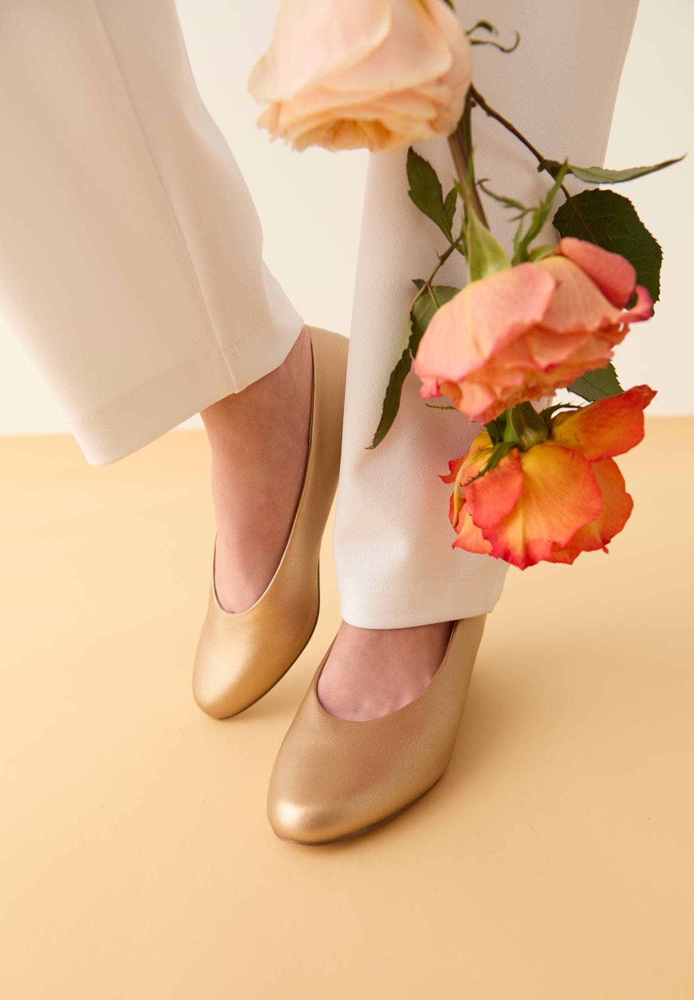 The Vida Leather Like Slip On Pump, Alternate, color, GOLD