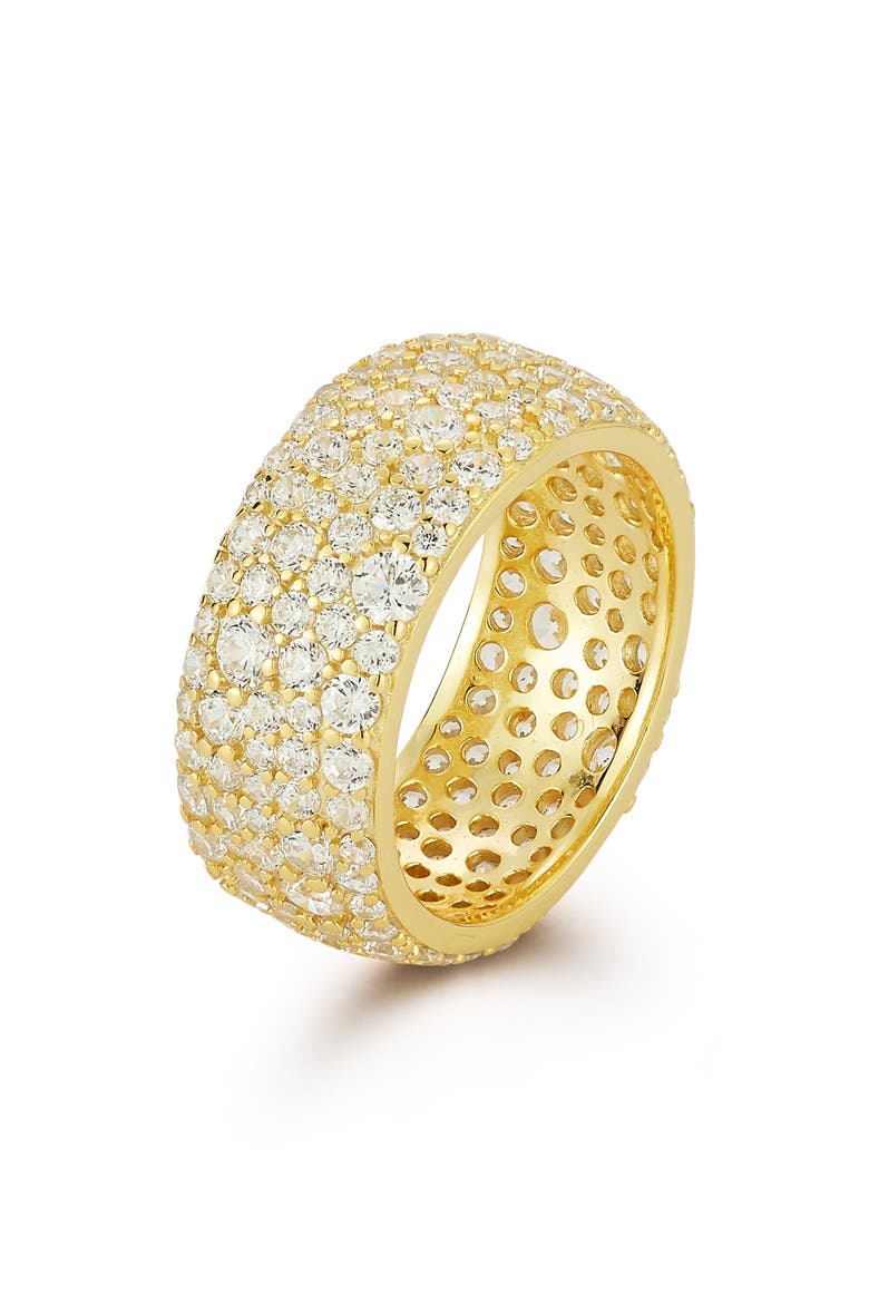 Pavé Cubic Zirconia Band Ring, Alternate, color, GOLD