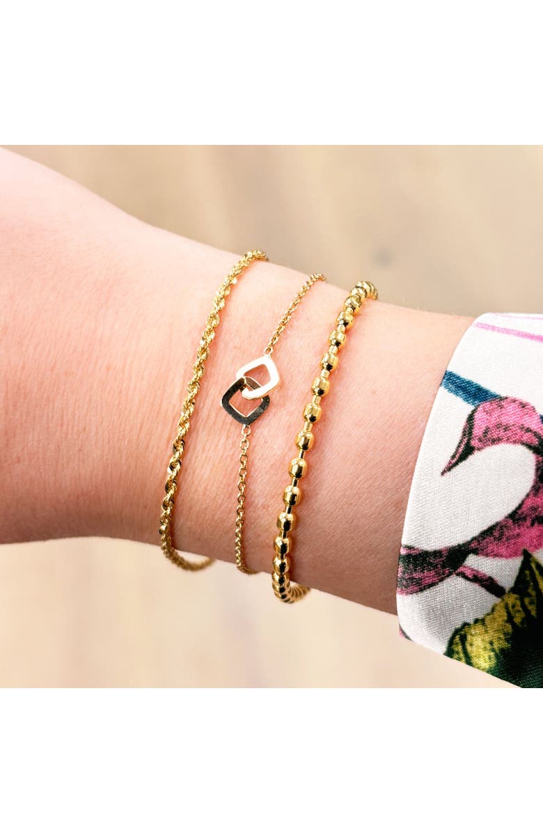 The Lovery Fine Jewelry Nugget Bead Chain Bracelet, Alternate, color, Yellow Gold