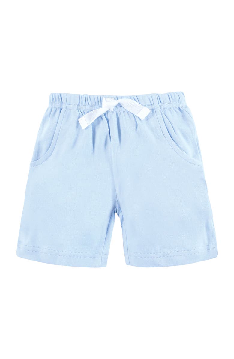 Hudson Baby Boys' 4-Piece Everyday Shorts Collection, Alternate, color, Blue Tropical Scene