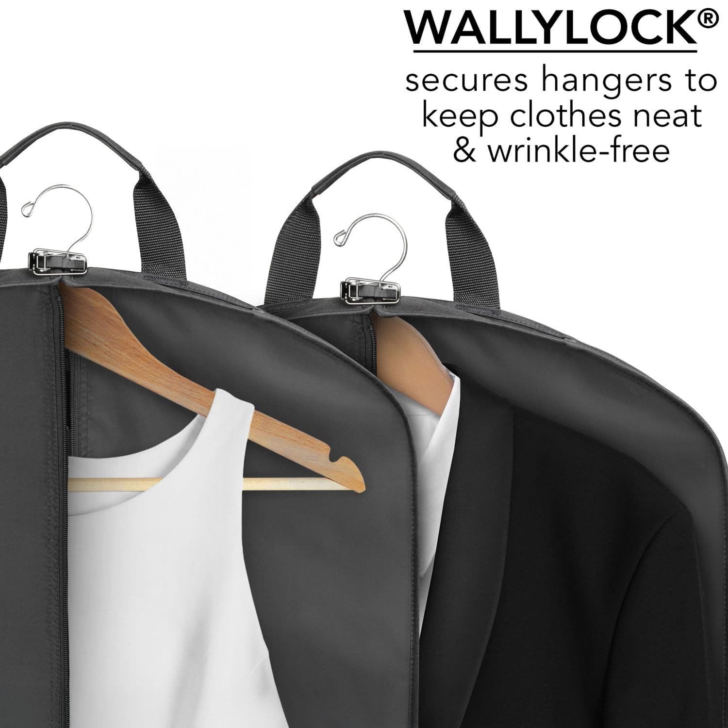 Wallybags 60 Inch & 40 Inch Deluxe Travel Garment Bag, Black Bride & Groom, Alternate, color, Black-B1g3