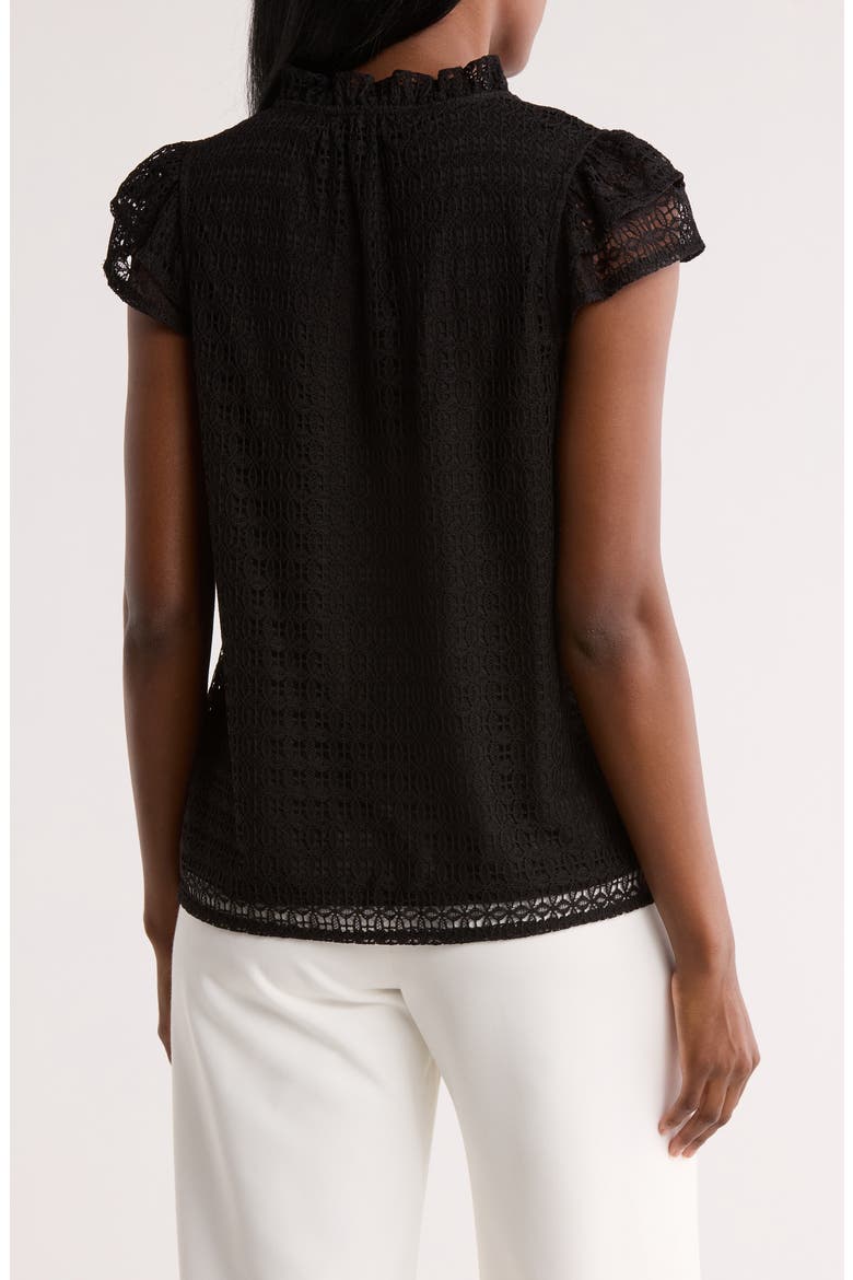 Tie Neck Lace Top, Alternate, color, BLACK