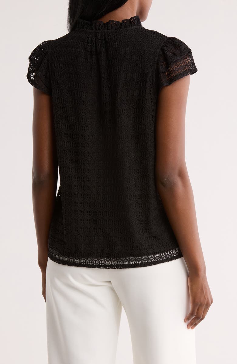 T Tahari Tie Neck Lace Top, Alternate, color,