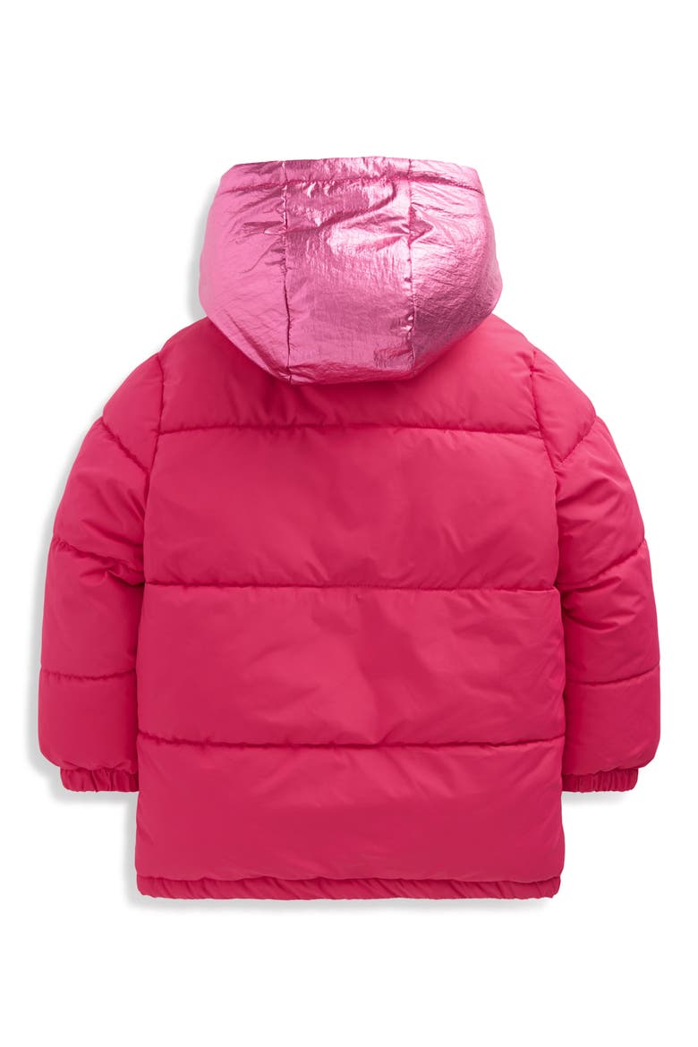 Kids' Metallic Puffer Jacket, Alternate, color, SUMMER BERRY METALLIC